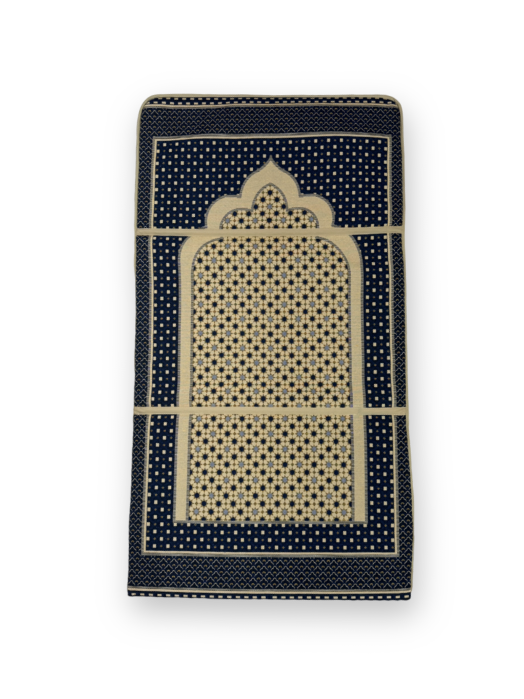 Gebetsteppich mit Rückenlehne blau