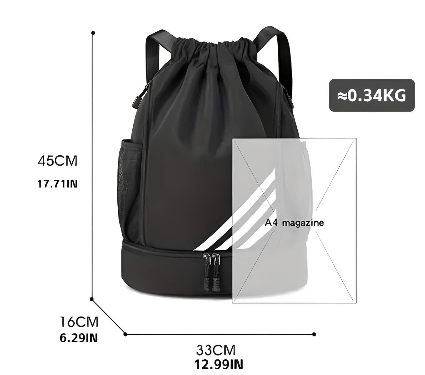 Rucksack Schwarz - Mode Sport Rucksäck