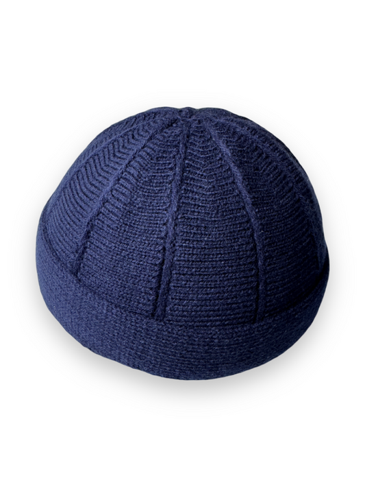 Gestrickte Docker Mütze blau