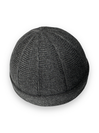 Gestrickte Docker Mütze dunkelgrau