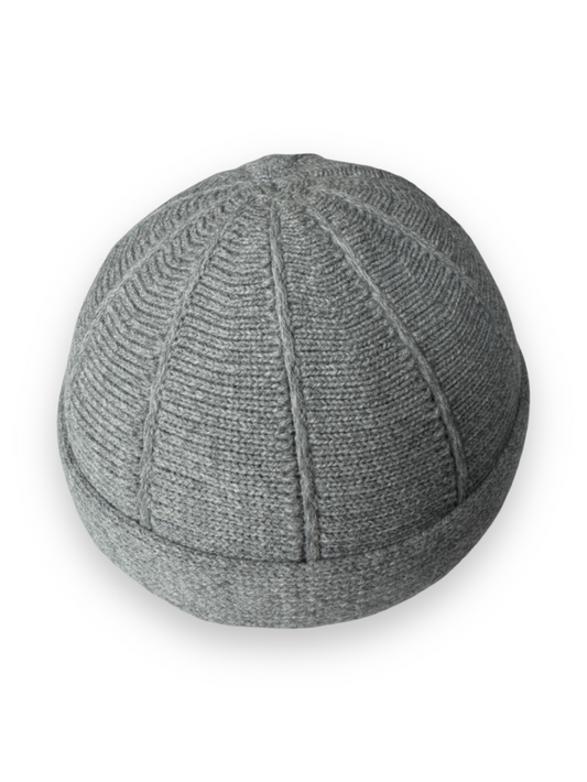 Gestrickte Docker Mütze grau